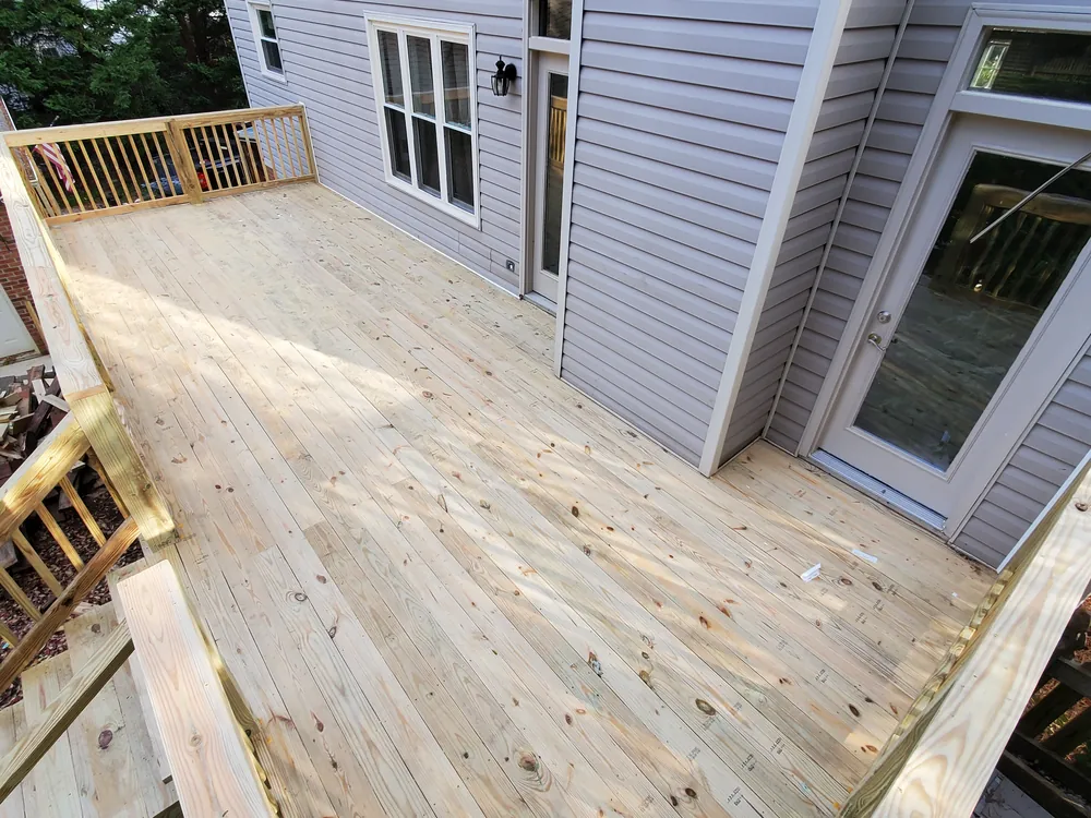 Custom deck with new boards and railings