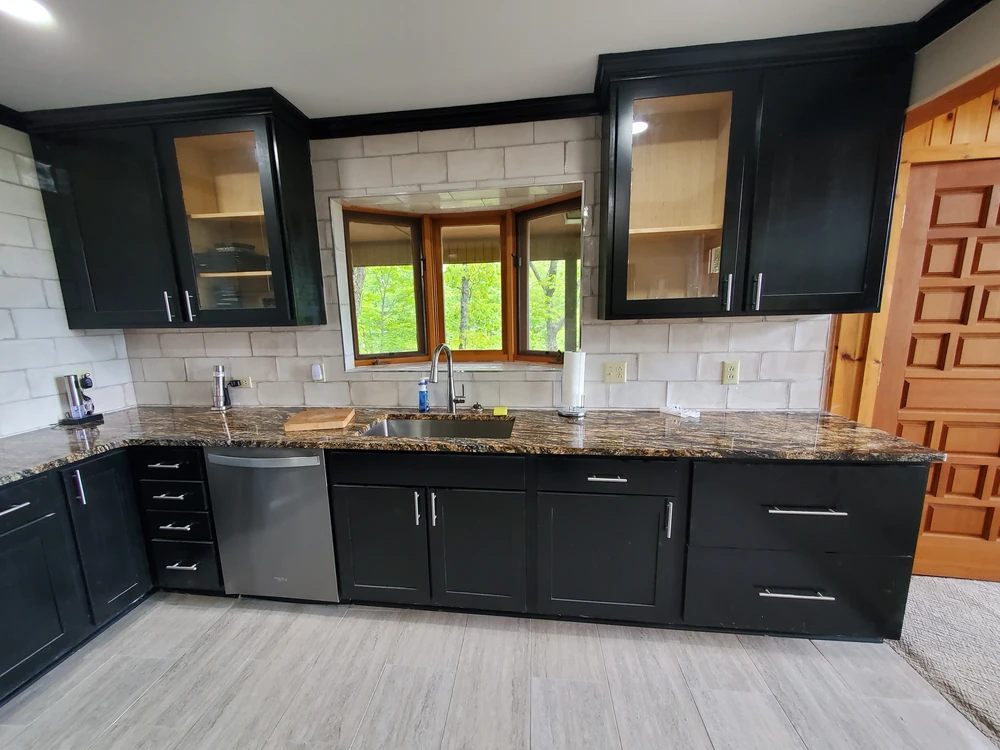 Full kitchen renovation with granite counters