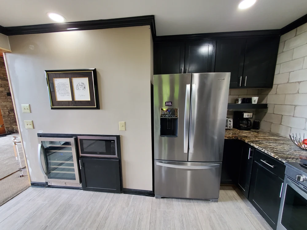 Remodeled kitchen with stainless appliances